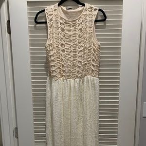 ZARA- NWT Cream Midi Dress